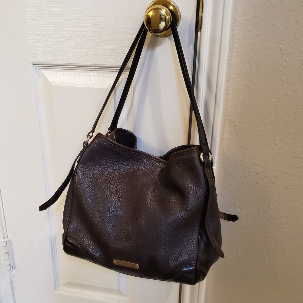 Burberry Grainy Calfskin Tote Shoulder bag Auth